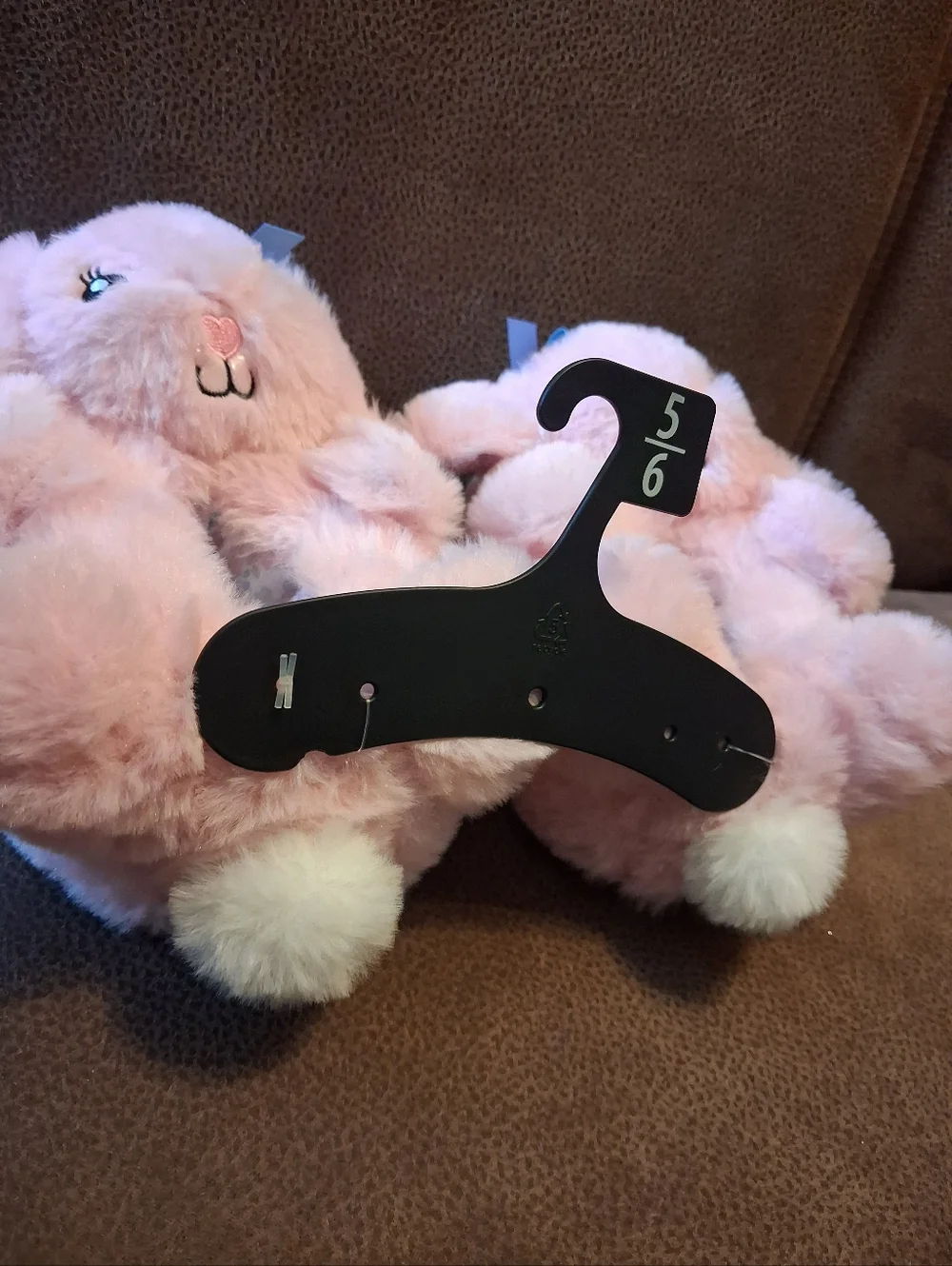 Wonder Nation Plush Pink Bunny Cozy Slippers Size 5-6 Girls